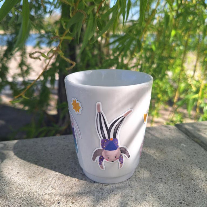 Spülmaschinenfeste Sticker *Hasen im Zirkus*