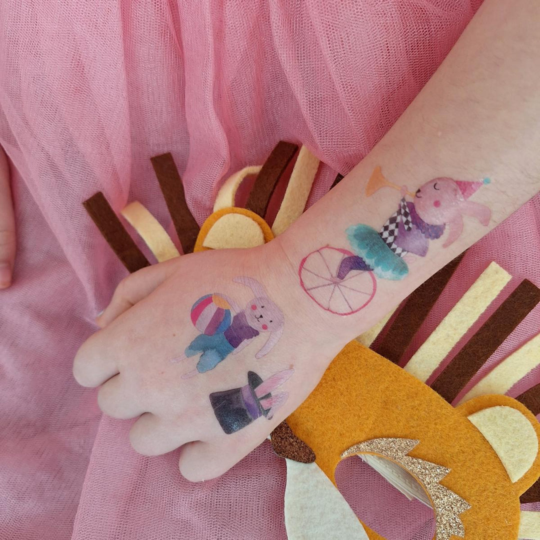Kindertattoos *Hasen im Zirkus*