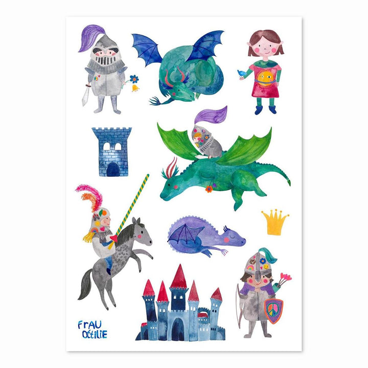 Kindertattoos *Ritter & Drachen*