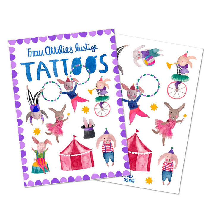Kindertattoos *Hasen im Zirkus*