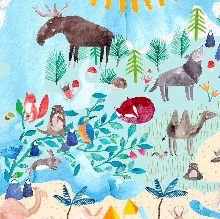 Weltkarte für Kinder Europa